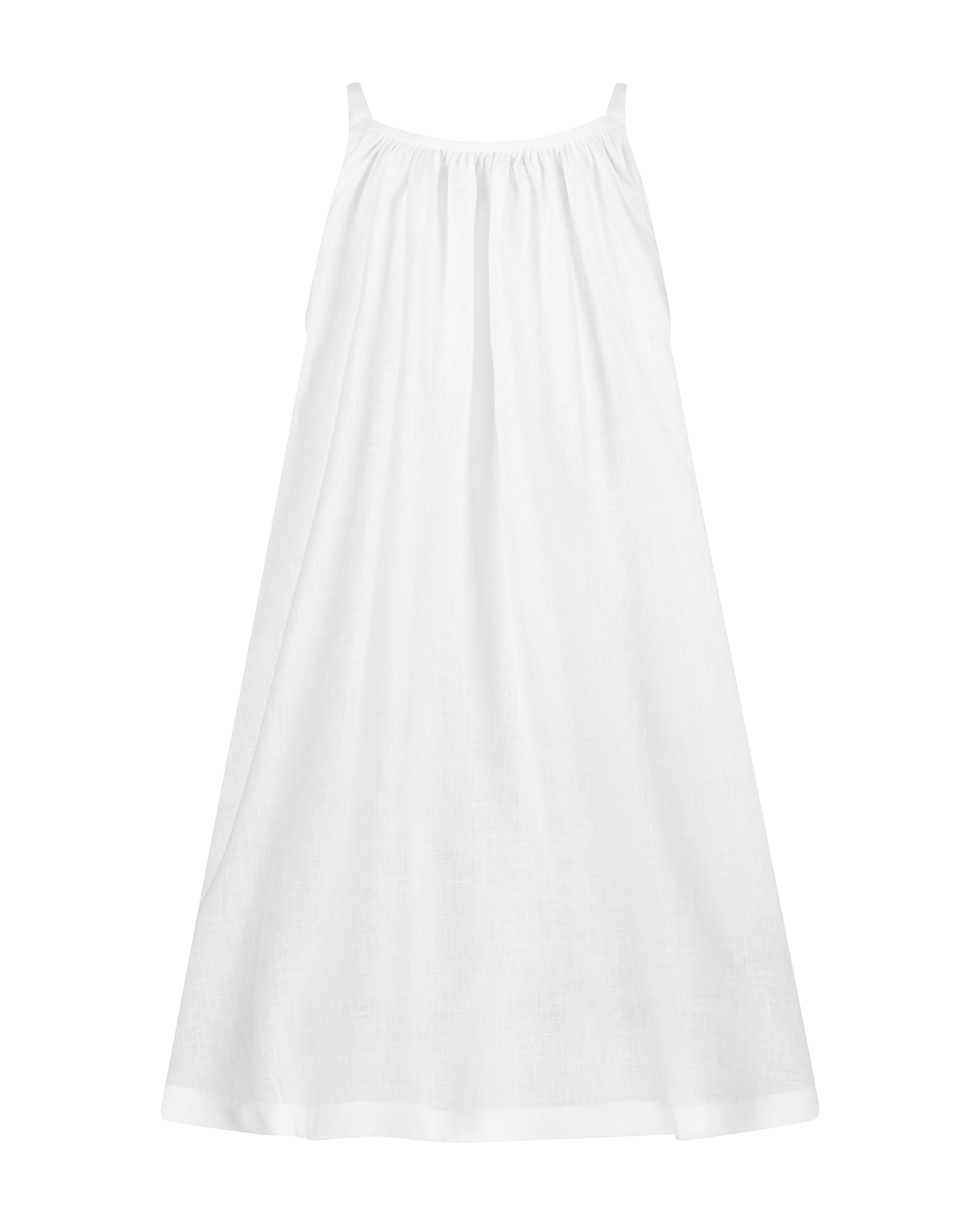 YRIO Ruffle Detail Dress — Pure White