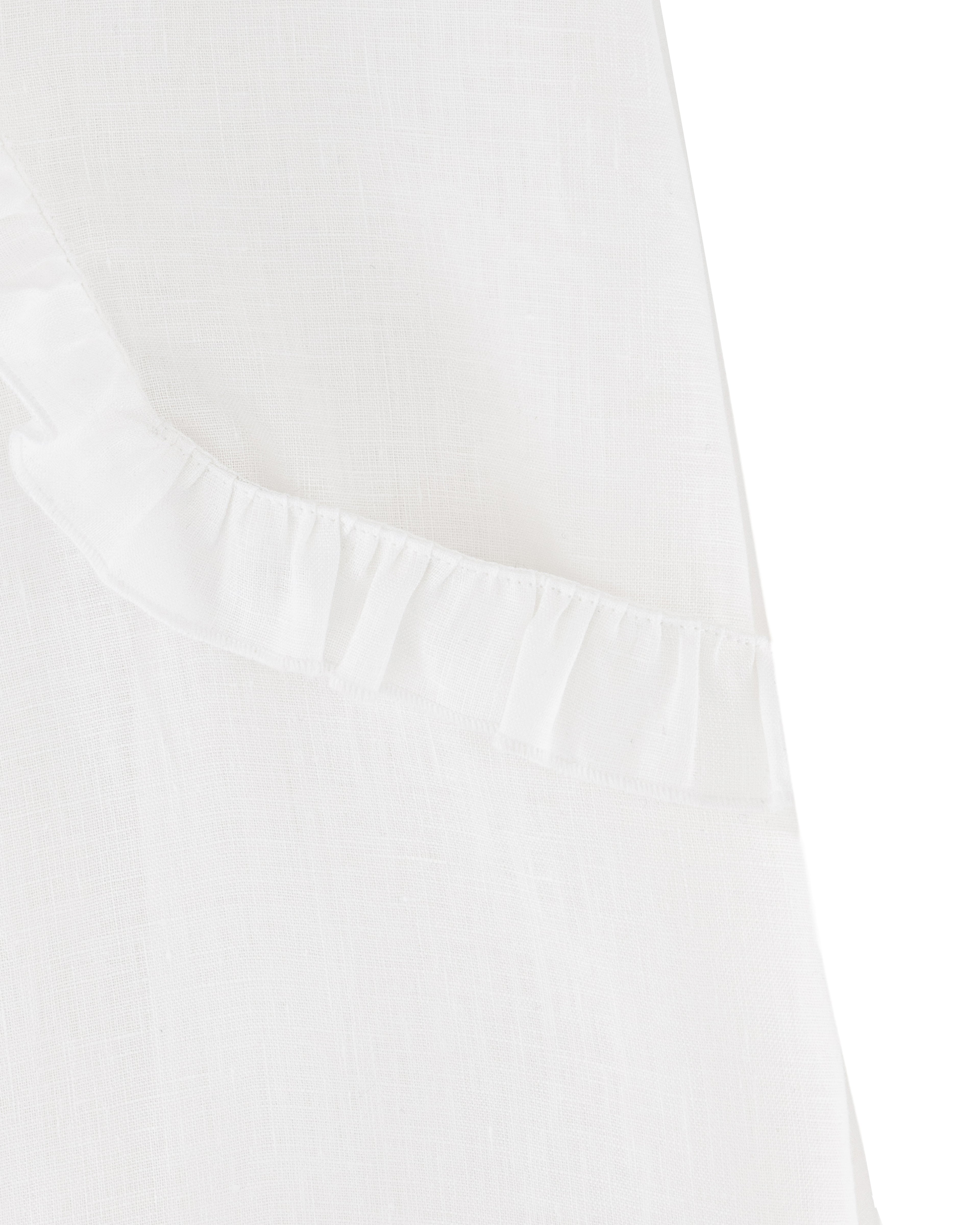 YRIO Ruffle Detail Dress — Pure White