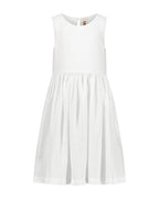 YRIO Gathered Midi Dress — Pure White