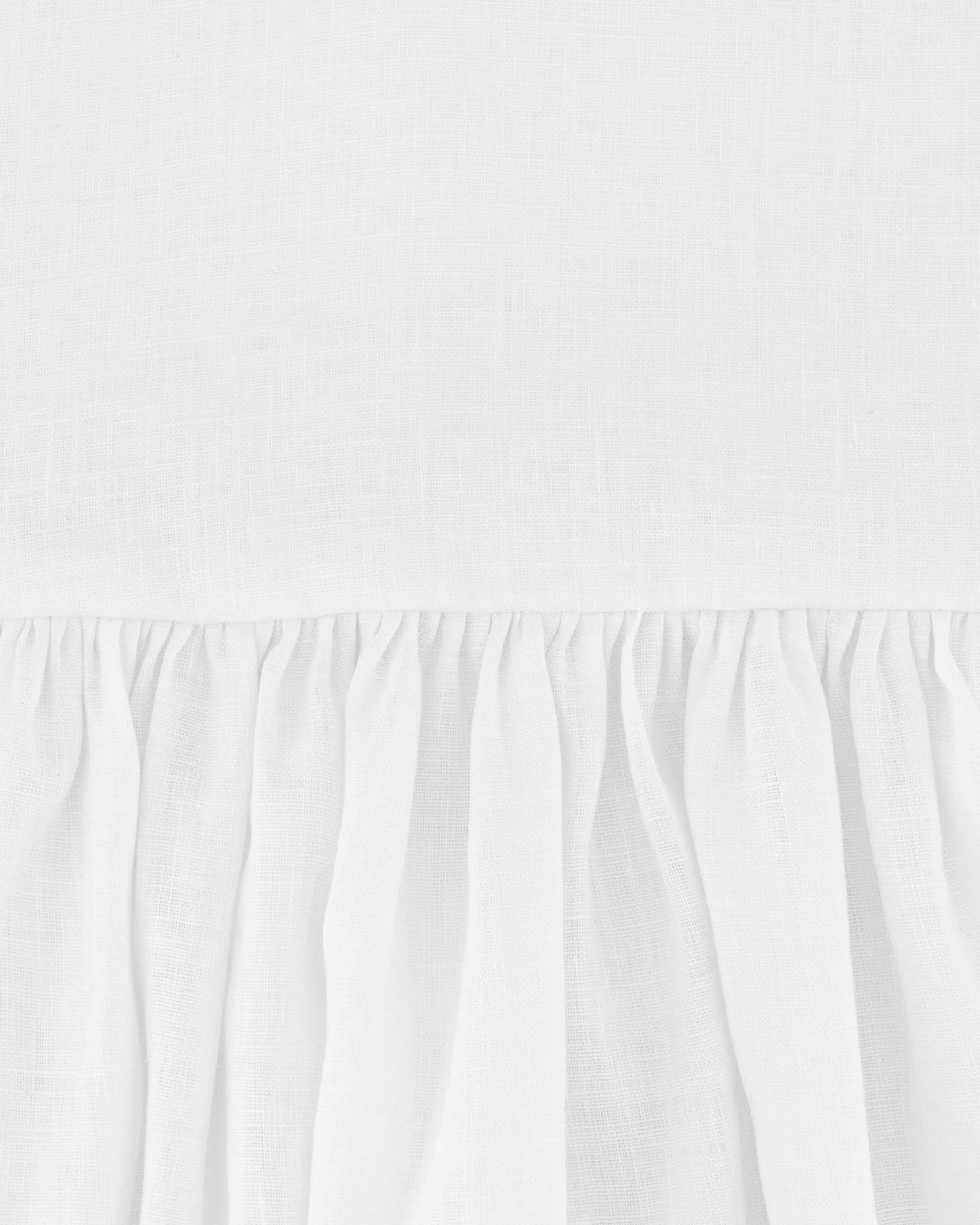 YRIO Gathered Midi Dress — Pure White