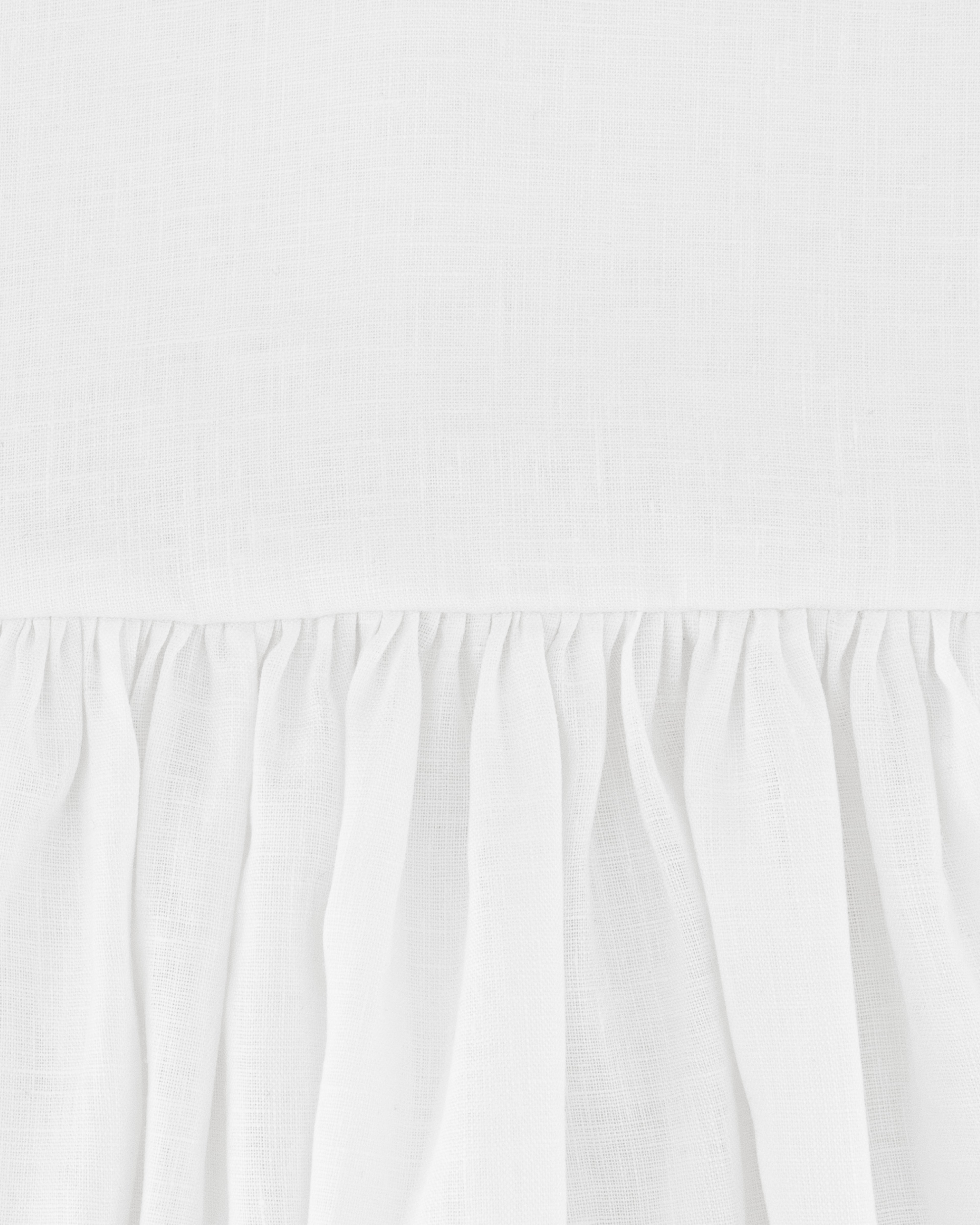 YRIO Gathered Midi Dress — Pure White