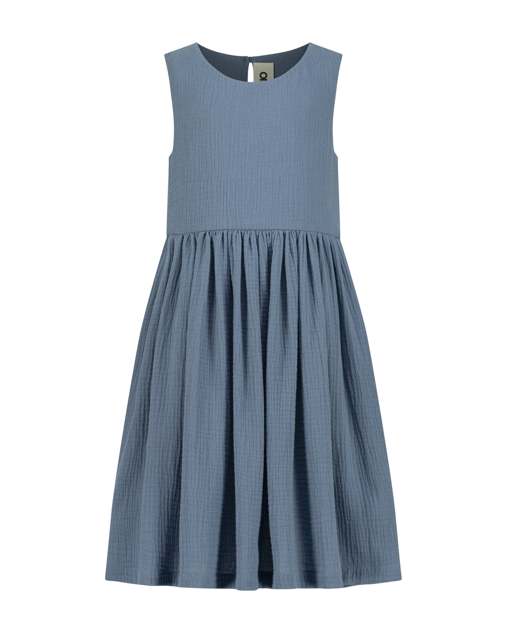YRIO Gathered Midi Dress — Dusty Blue