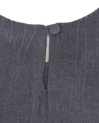 YRIO Gathered Peplum Top — Blue Grey