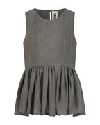 YRIO Gathered Peplum Top — Charcoal