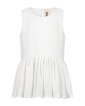 YRIO Peplum Top — Soft White
