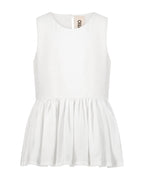 YRIO Peplum Top — Soft White