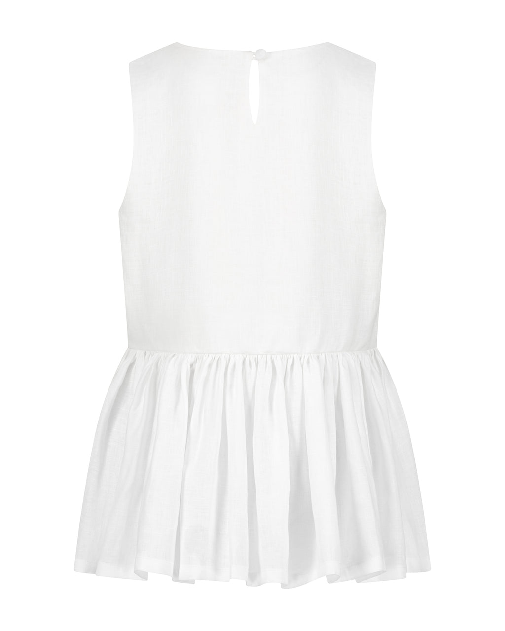 YRIO Peplum Top — Soft White