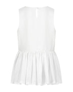 YRIO Peplum Top — Soft White