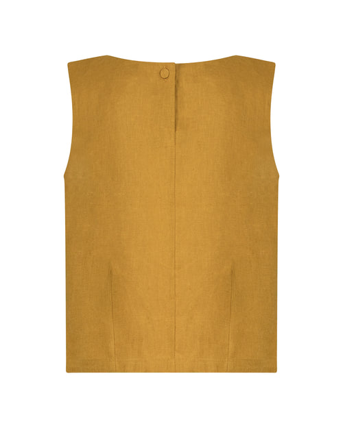 YRIO Classic Linen Top — Mustard Ochre