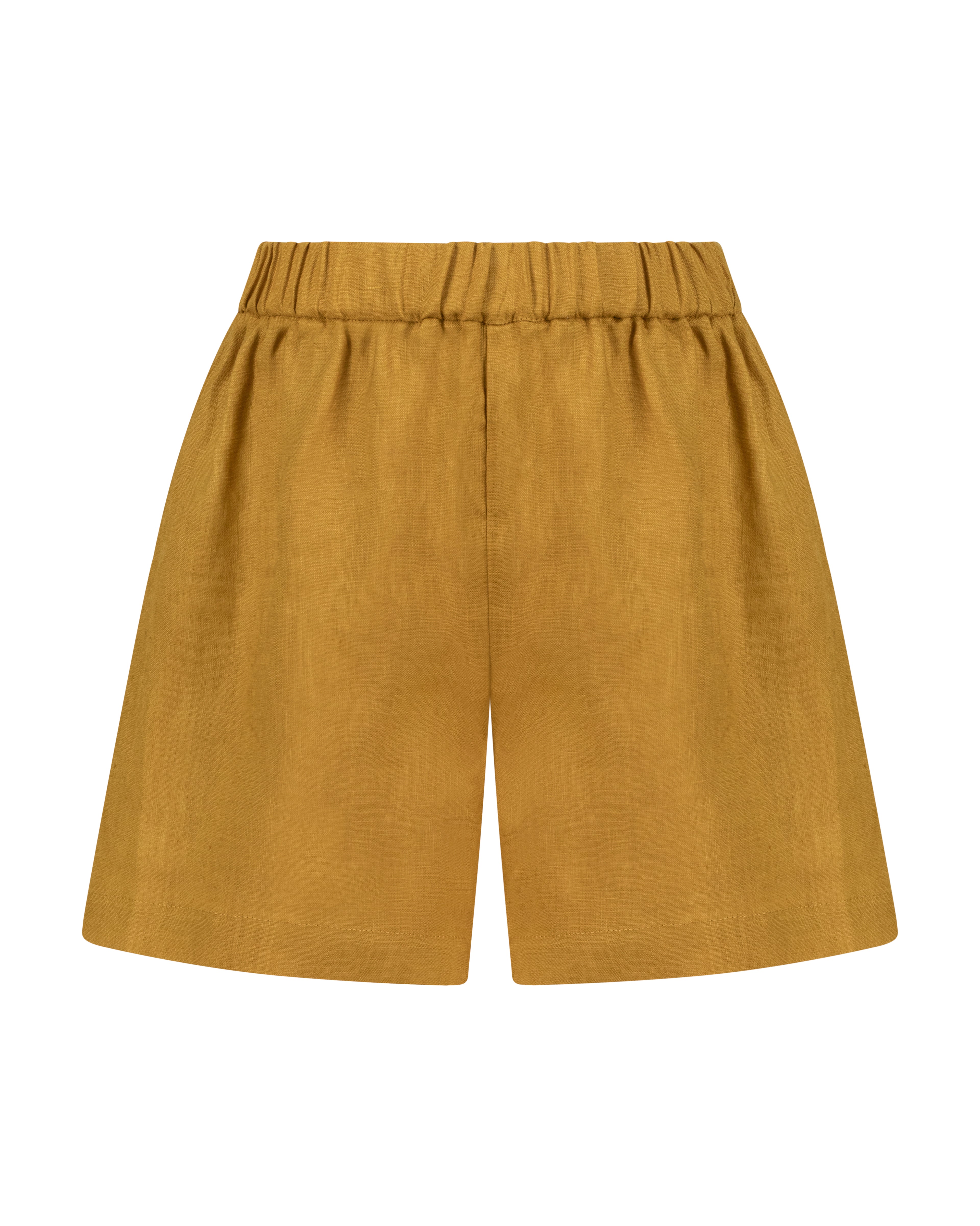 YRIO Linen Shorts — Golden Ochre.