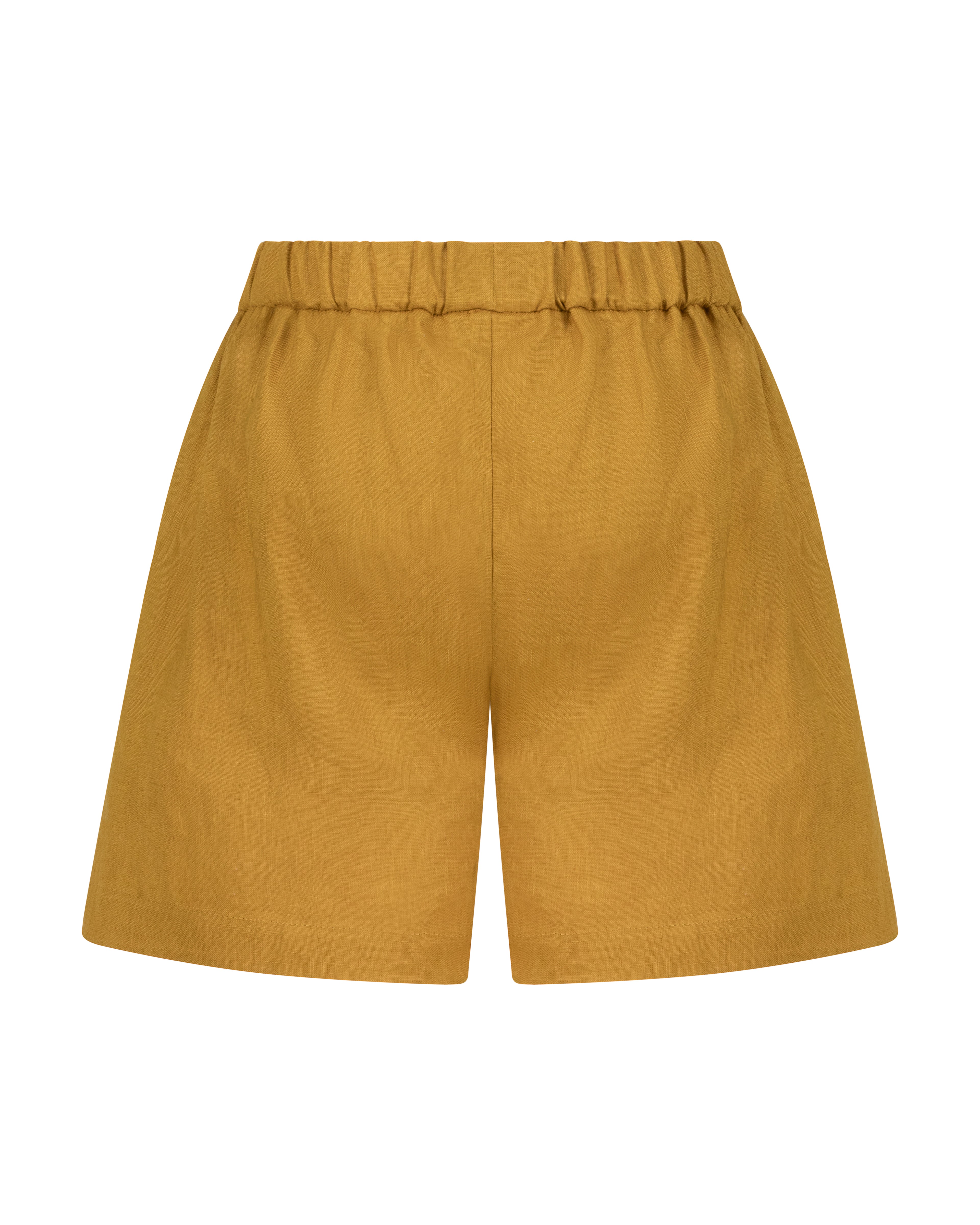 YRIO Linen Shorts — Golden Ochre.