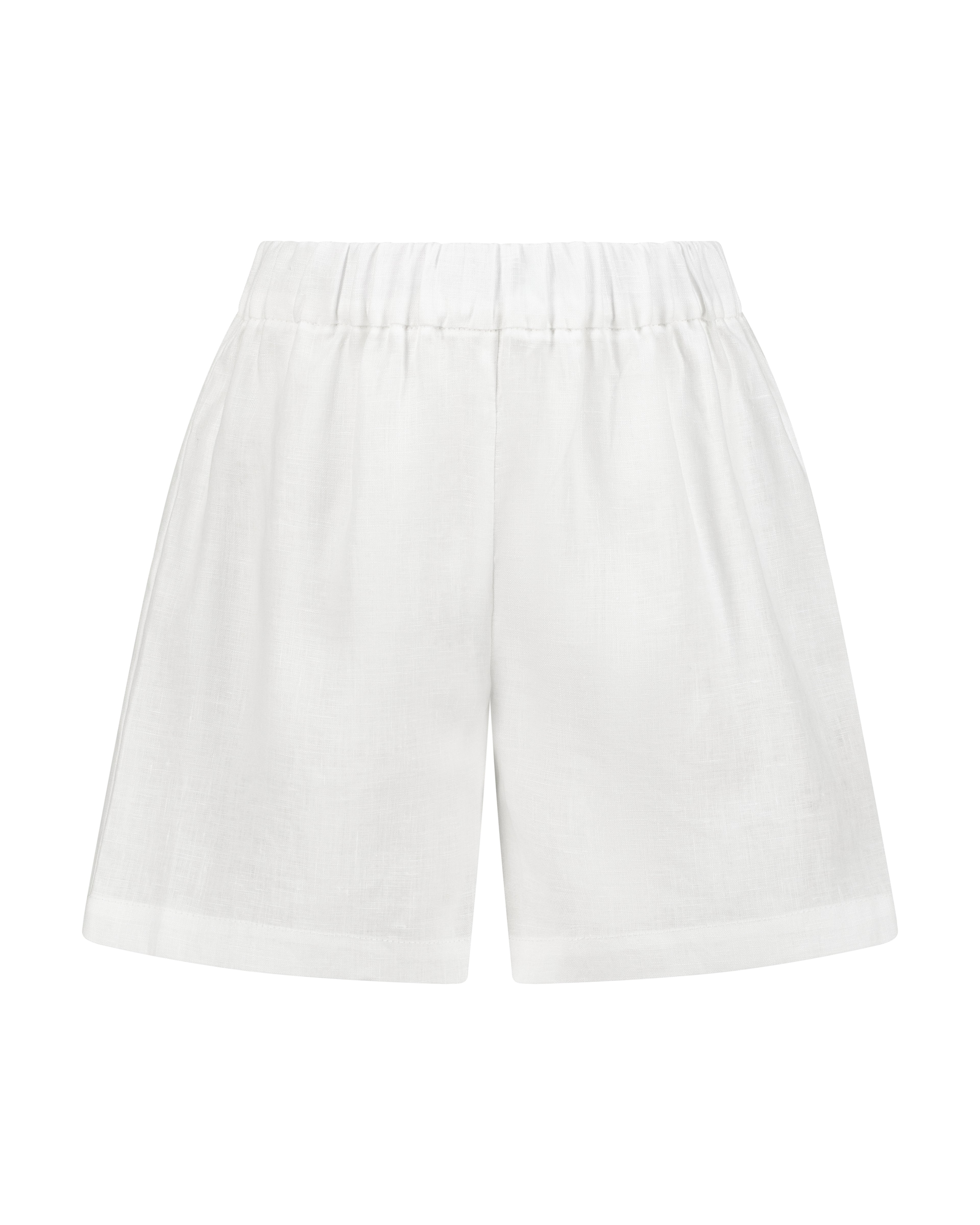 YRIO Linen Shorts — Porcelain White
