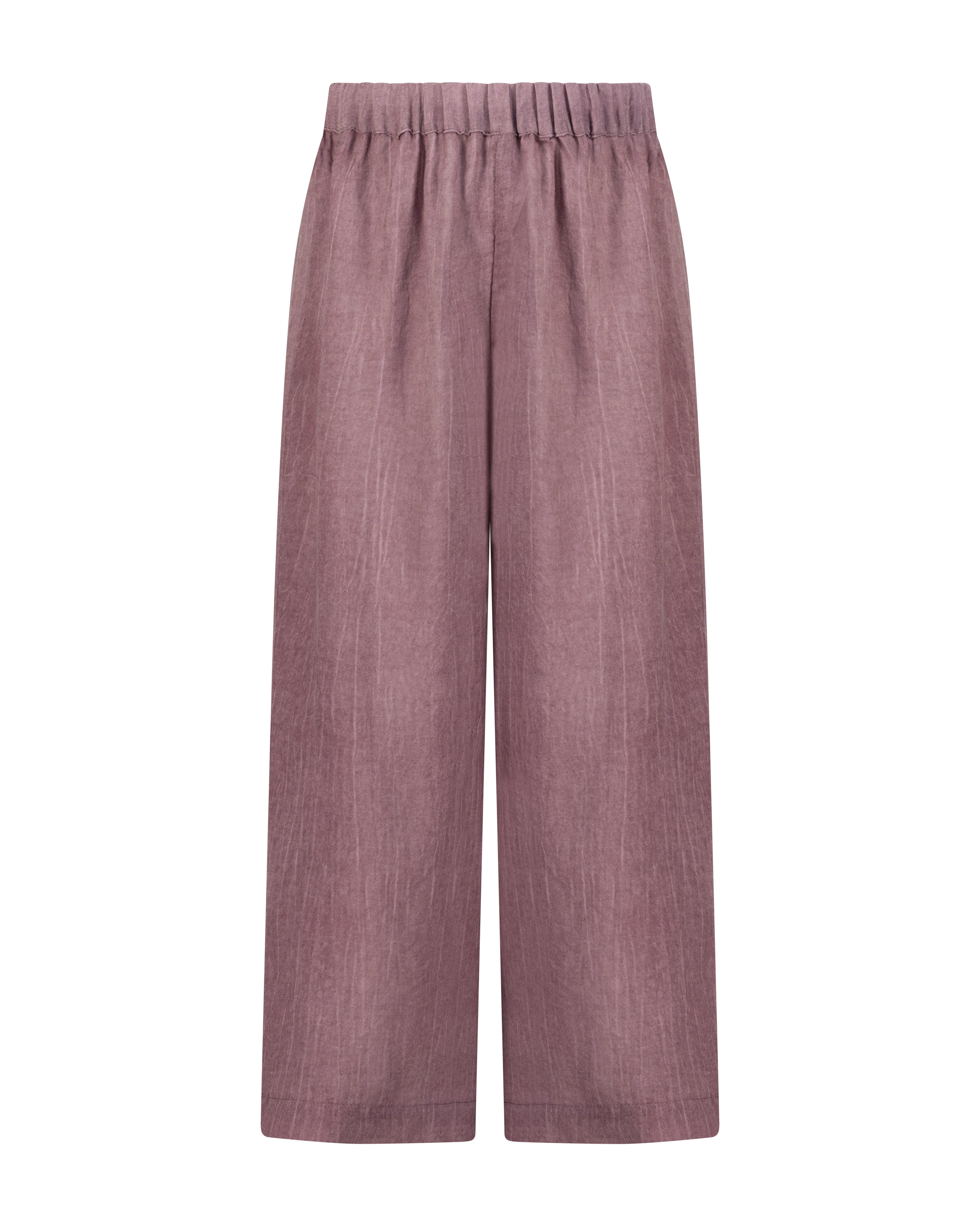 YRIO Wide-Leg Trousers — Rosewood Blush