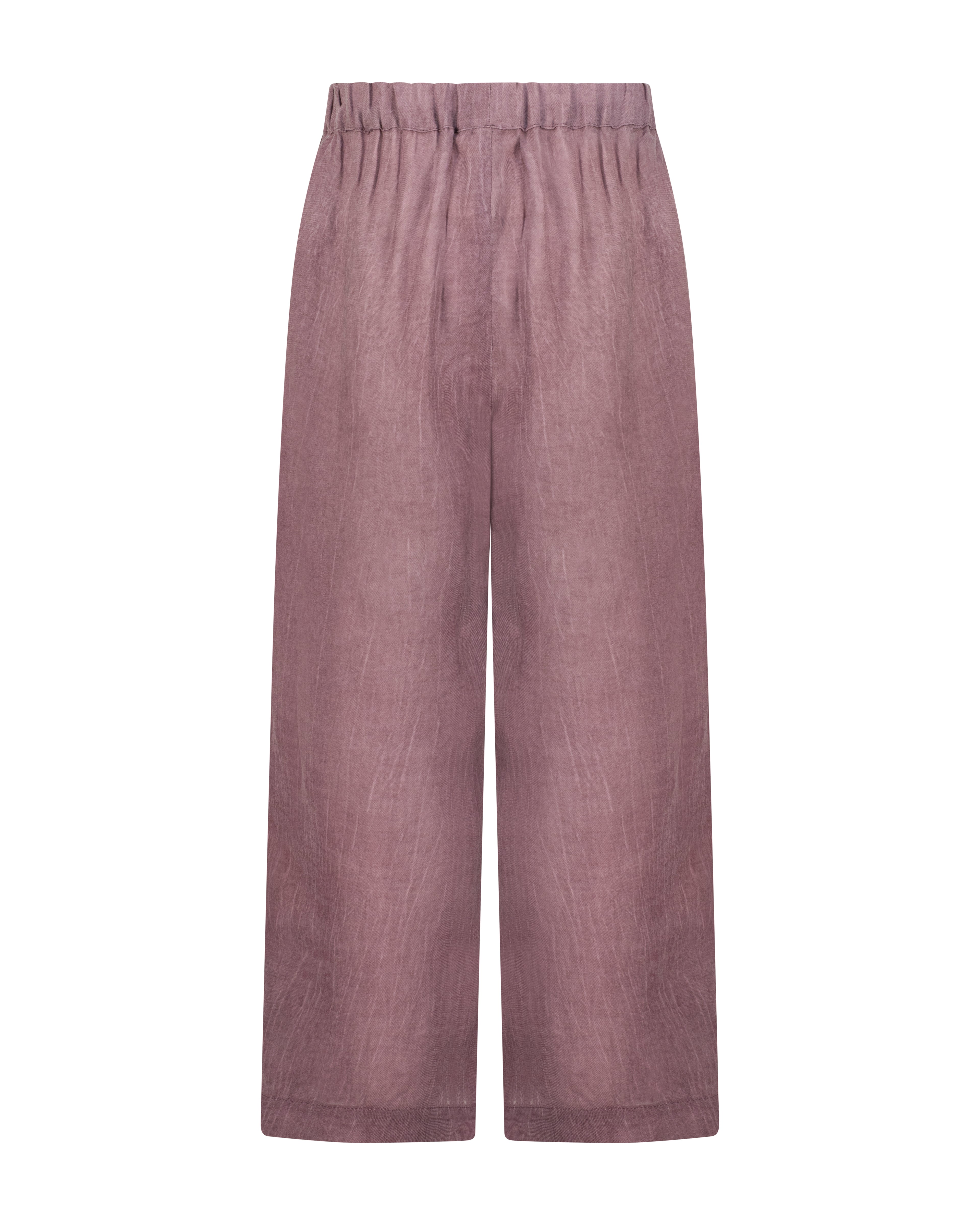 YRIO Wide-Leg Trousers — Rosewood Blush
