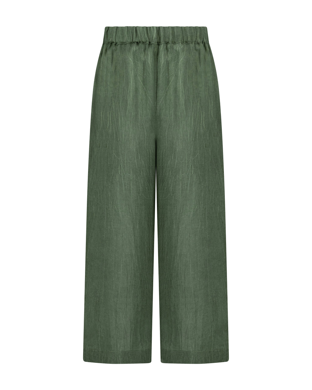 YRIO Wide-Leg Trousers — Forest Moss.