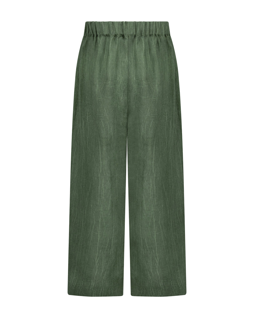 YRIO Wide-Leg Trousers — Forest Moss.