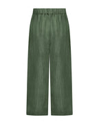 YRIO Wide-Leg Trousers — Forest Moss.