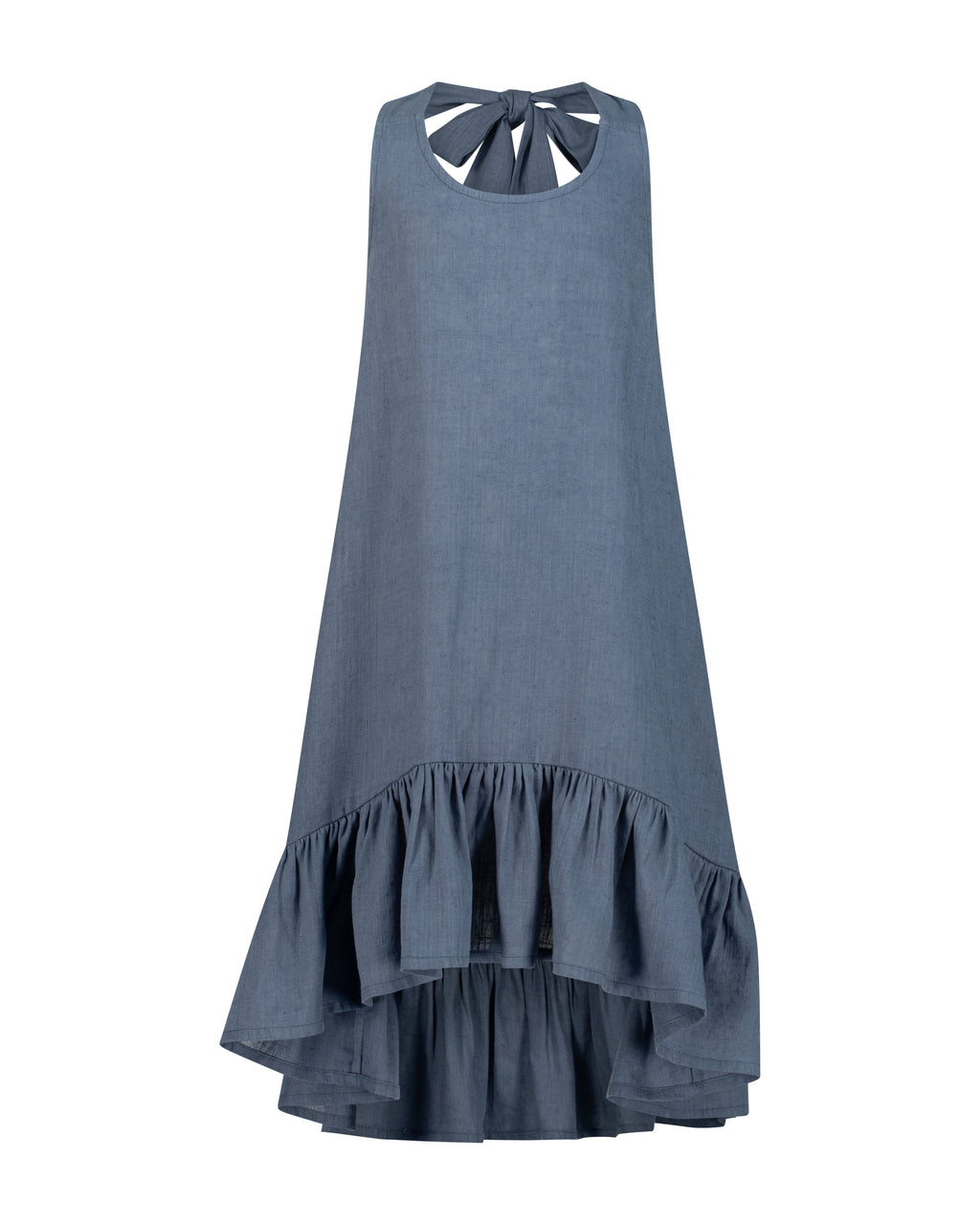 YRIO Tie-Back Dress — Dusty Blue