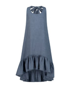 YRIO Tie-Back Dress — Dusty Blue