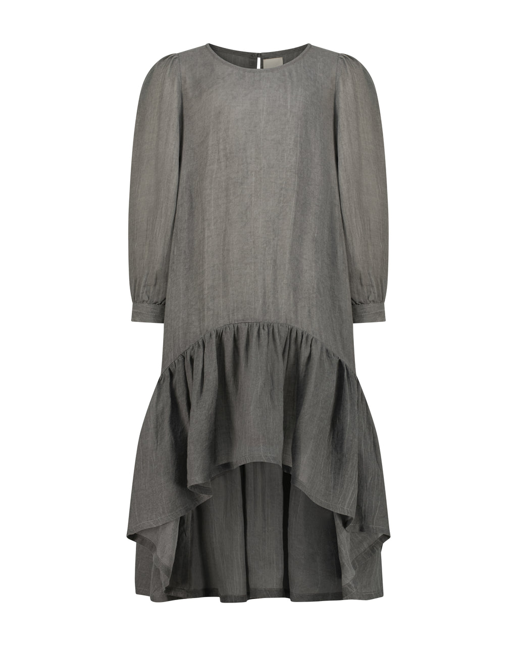 YRIO Asymmetrical Hem Dress —Washed Graphite