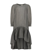 YRIO Asymmetrical Hem Dress —Washed Graphite