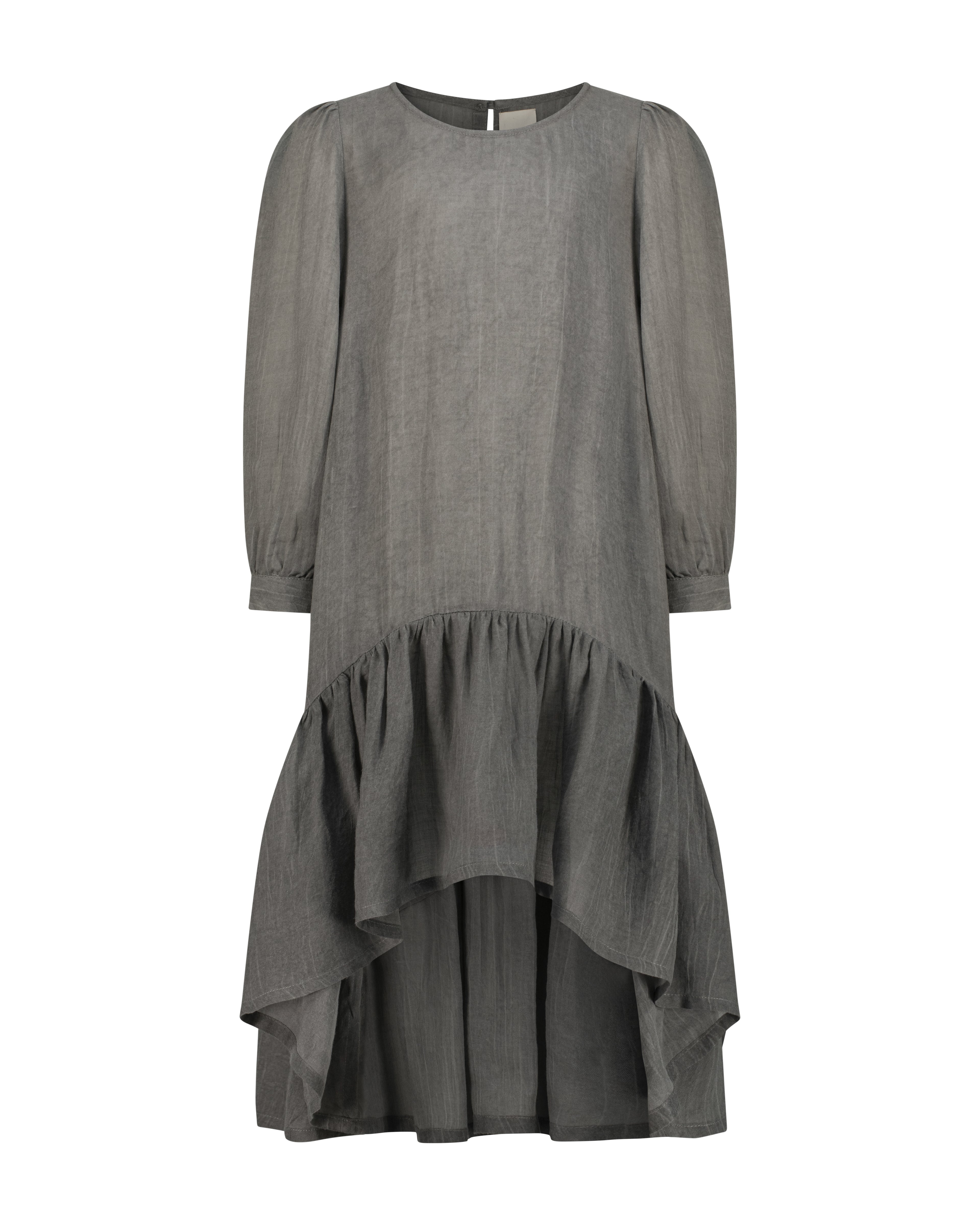 YRIO Asymmetrical Hem Dress —Washed Graphite