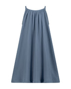 YRIO Ruffle Detail Dress — Dusty Blue