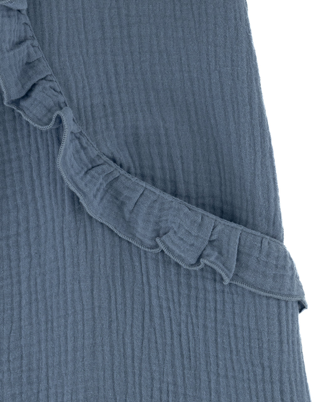 YRIO Ruffle Detail Dress — Dusty Blue