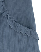 YRIO Ruffle Detail Dress — Dusty Blue