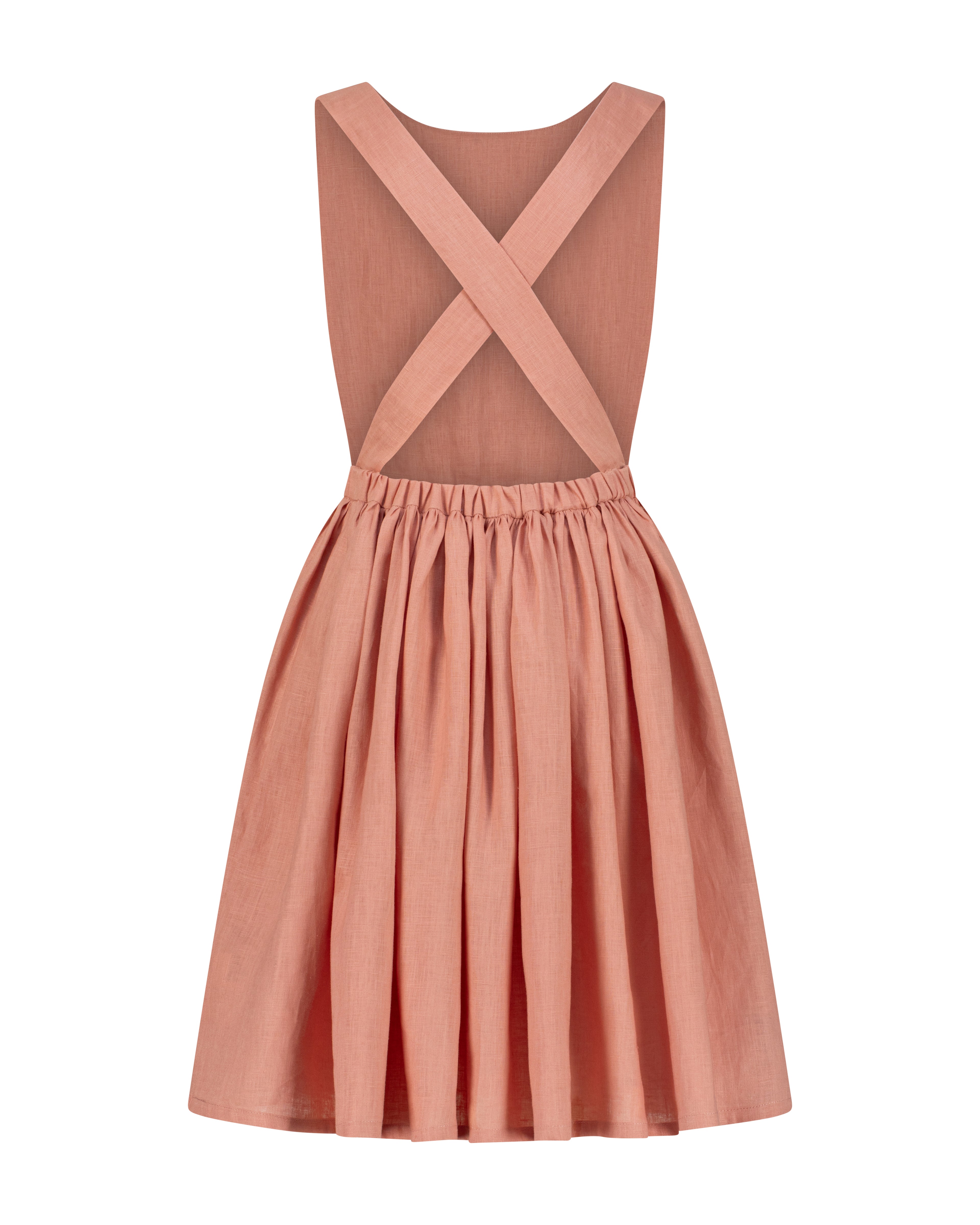 YRIO Cross-Back Dress — Soft Terracotta