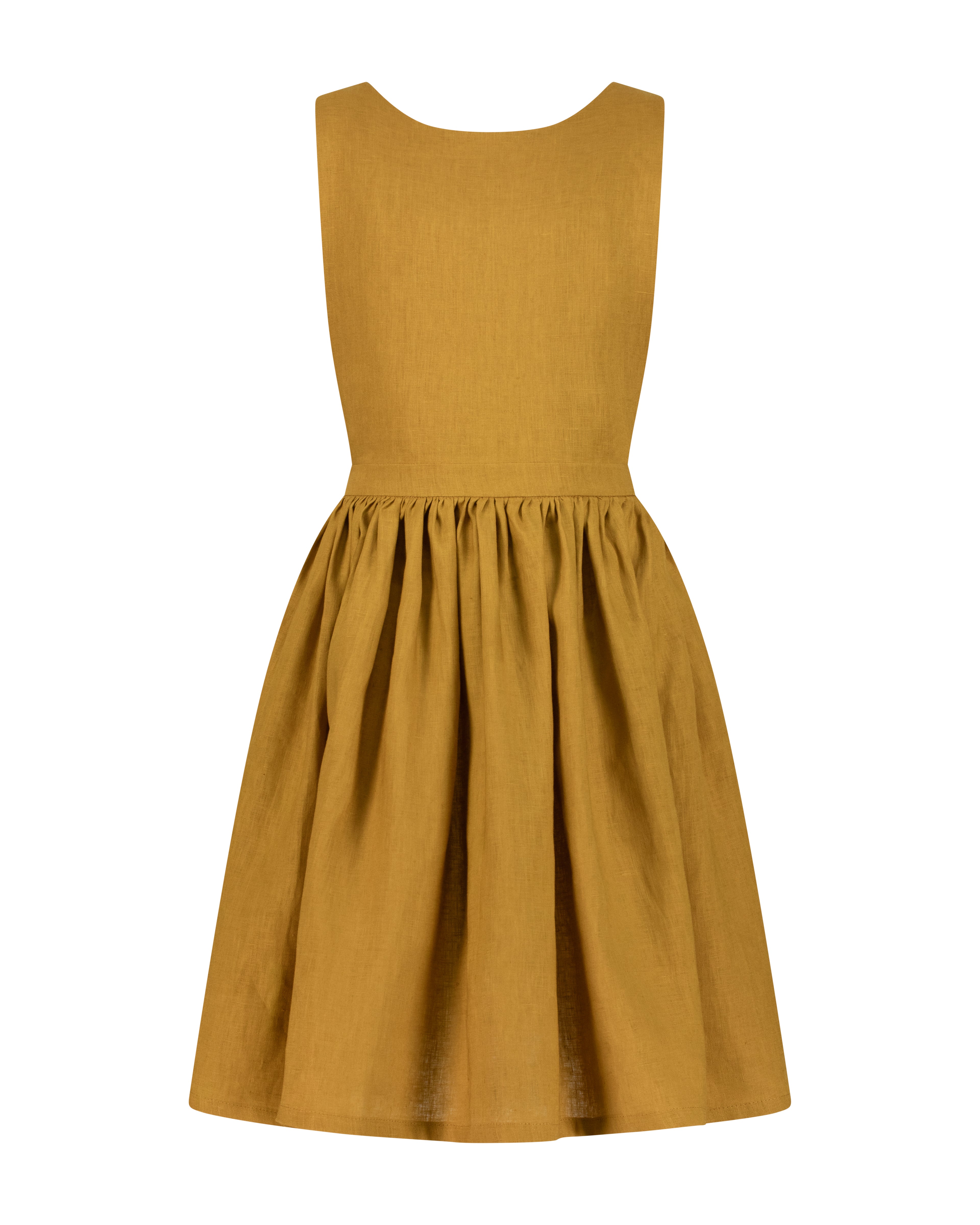 YRIO Cross-Back Dress — Mustard Ochre