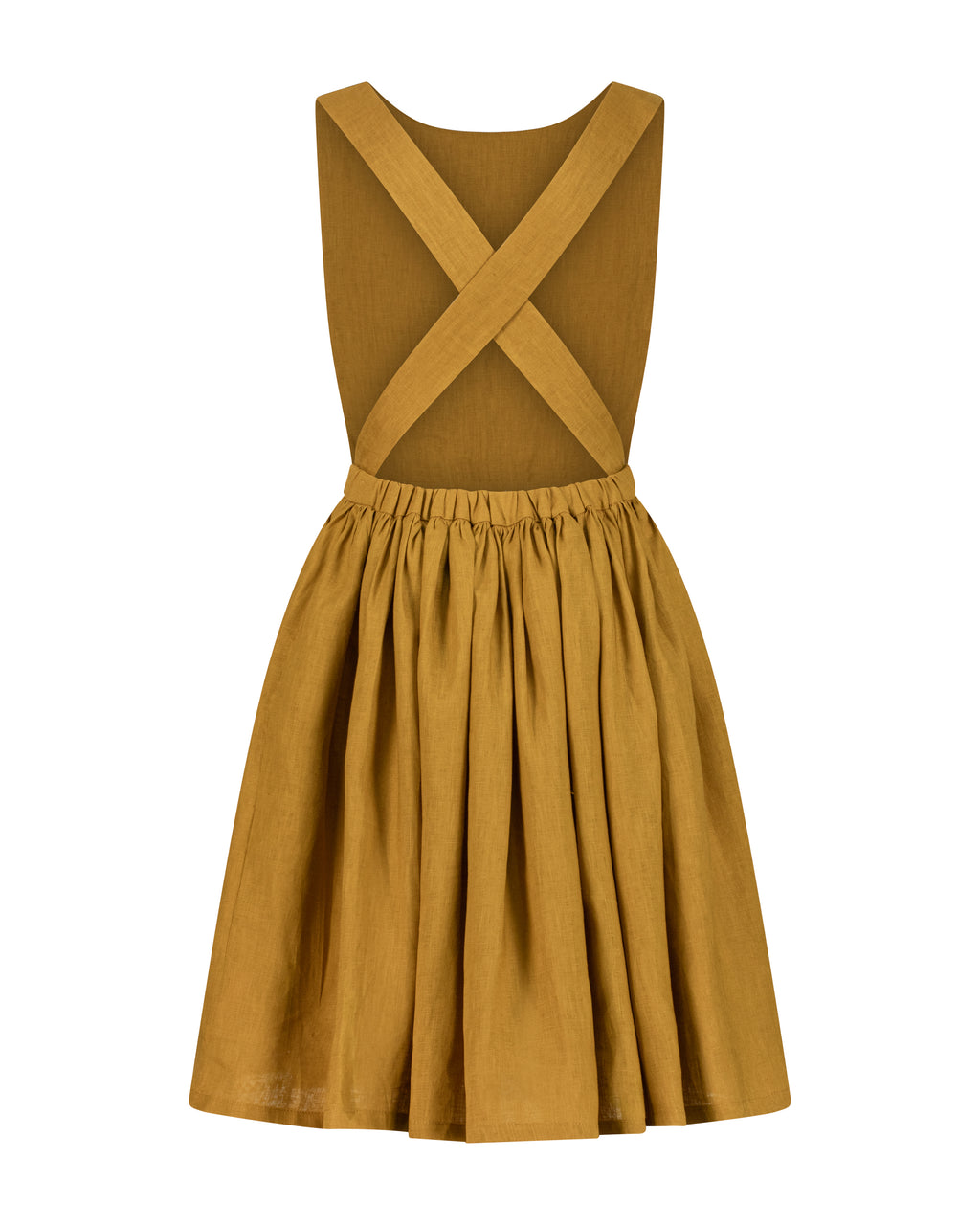 YRIO Cross-Back Dress — Mustard Ochre