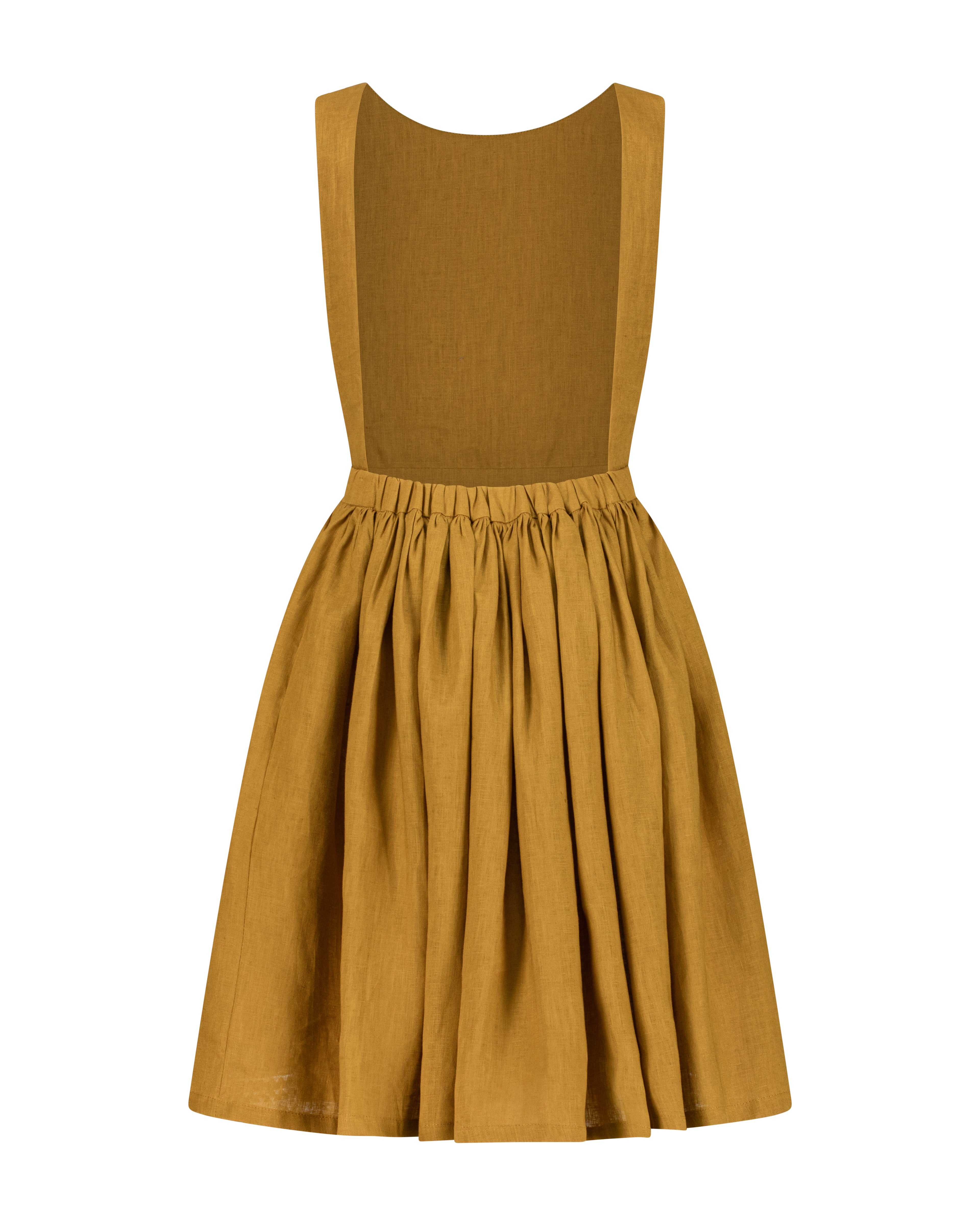YRIO Cross-Back Dress — Mustard Ochre
