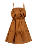 YRIO Tiered Dress — Burnt Caramel