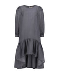 YRIO Asymmetrical Hem Dress — Charcoal Grey