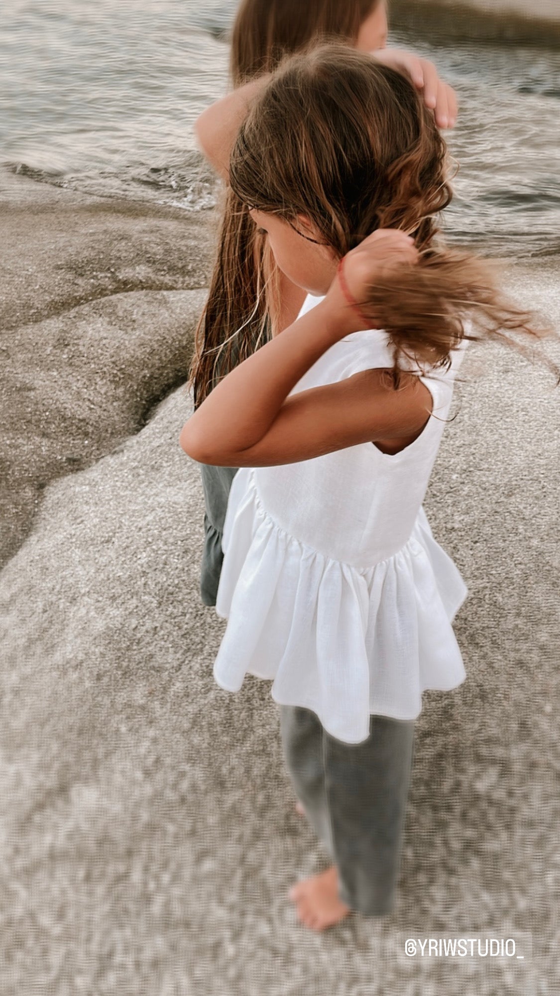 YRIO Peplum Top — Soft White
