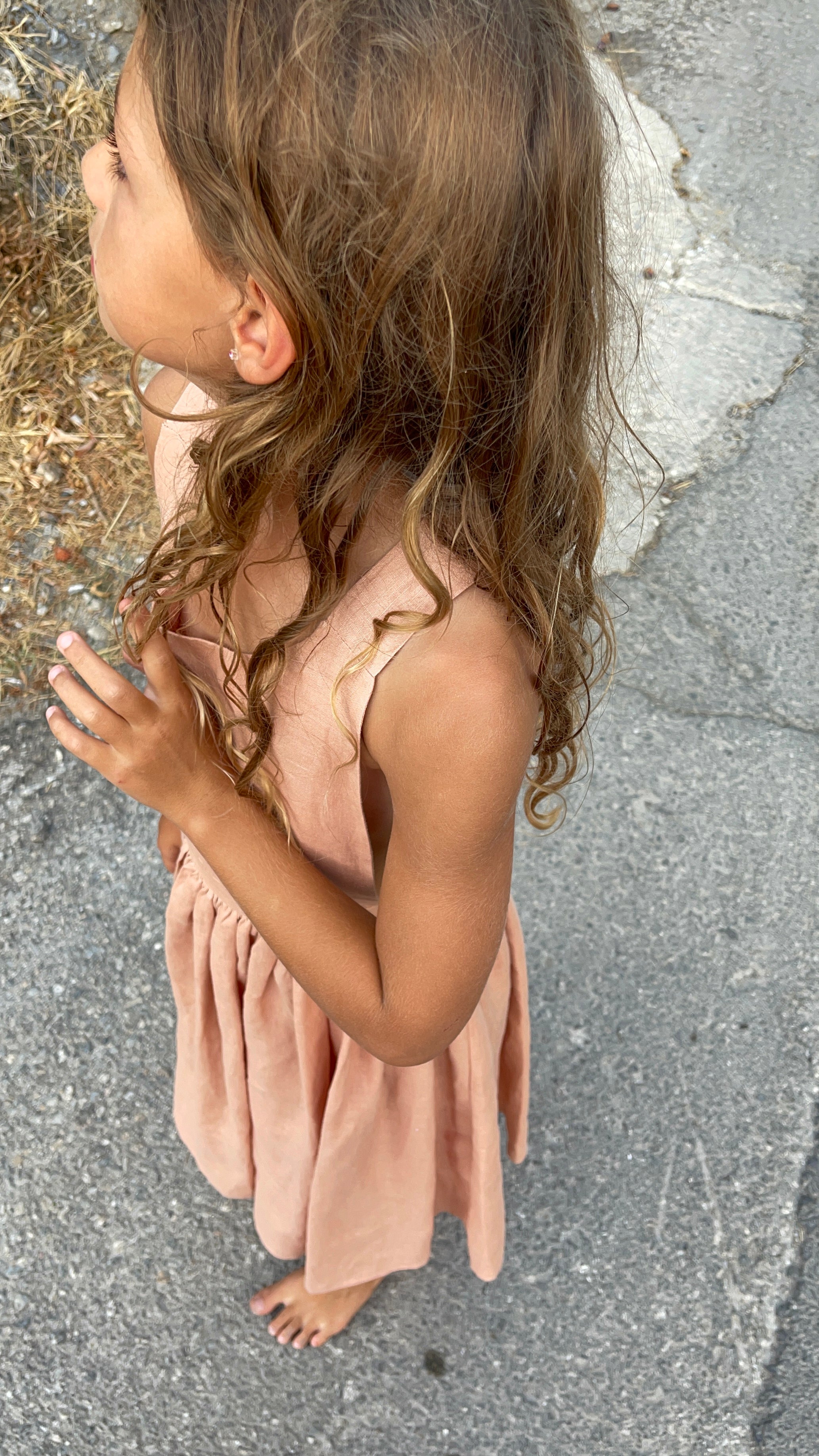 YRIO Cross-Back Dress — Soft Terracotta