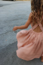 YRIO Cross-Back Dress — Soft Terracotta