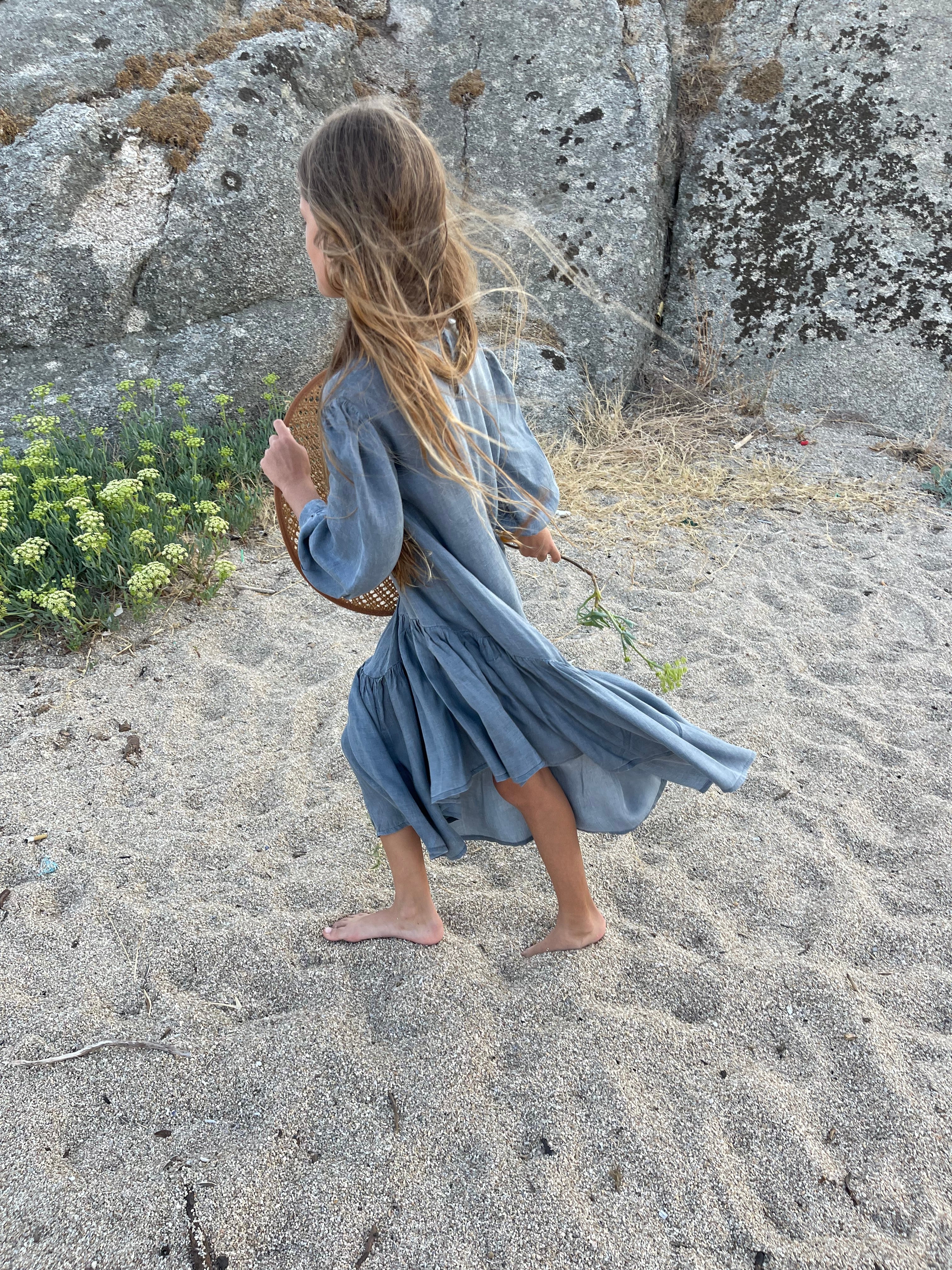 YRIO Asymmetrical Hem Dress — Charcoal Grey