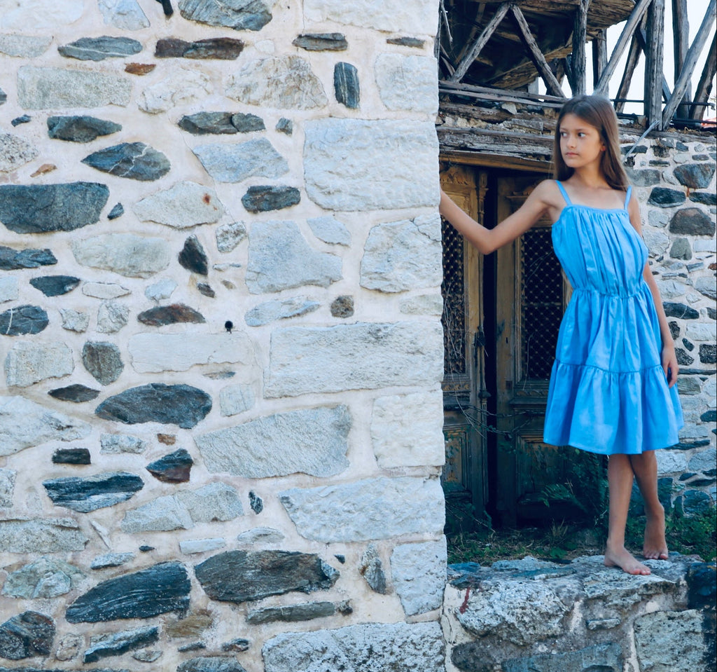 YRIO Tiered Dress — Lavender  Blue