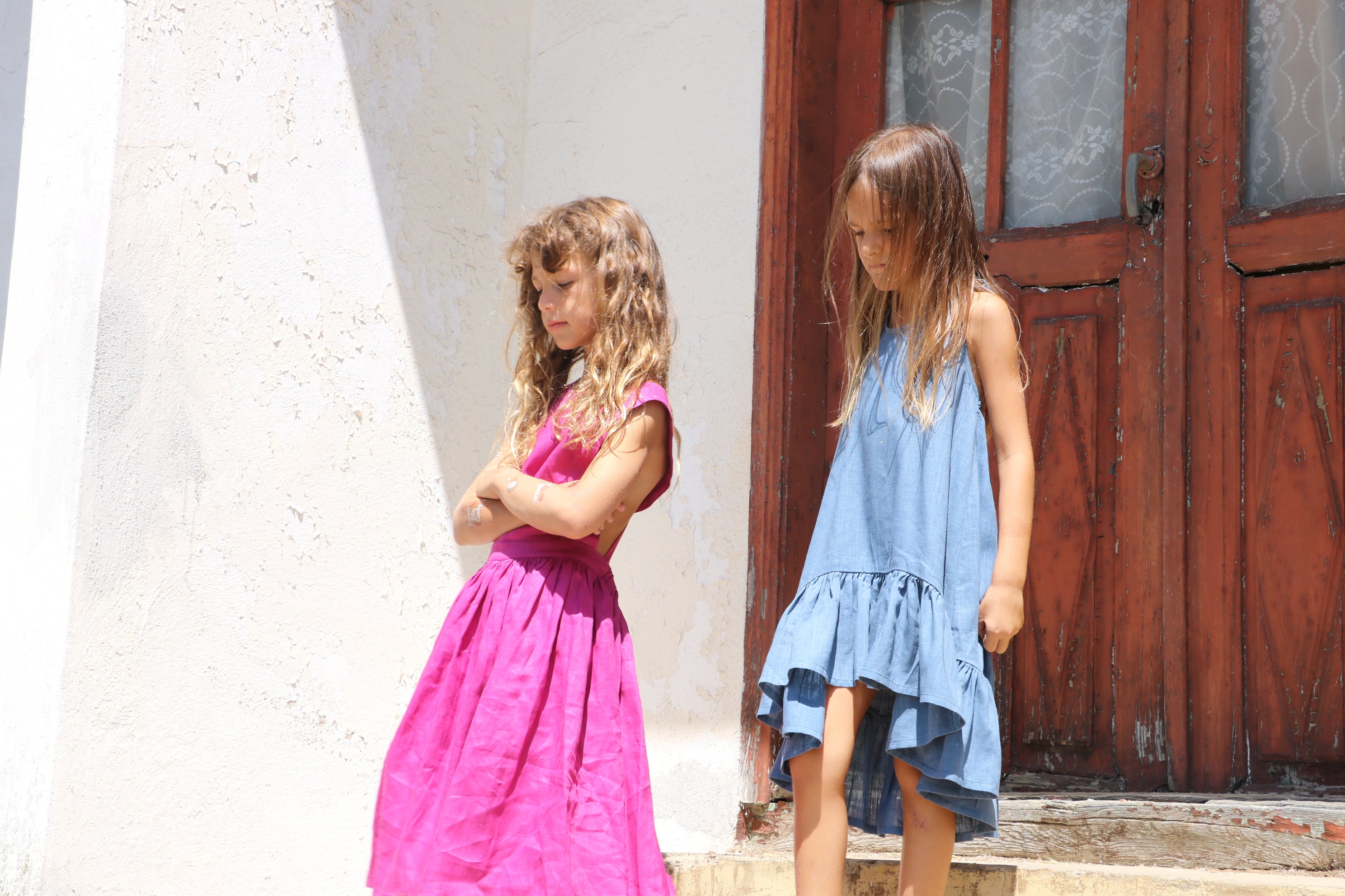 YRIO Cross-Back Dress — Raspberry Rose