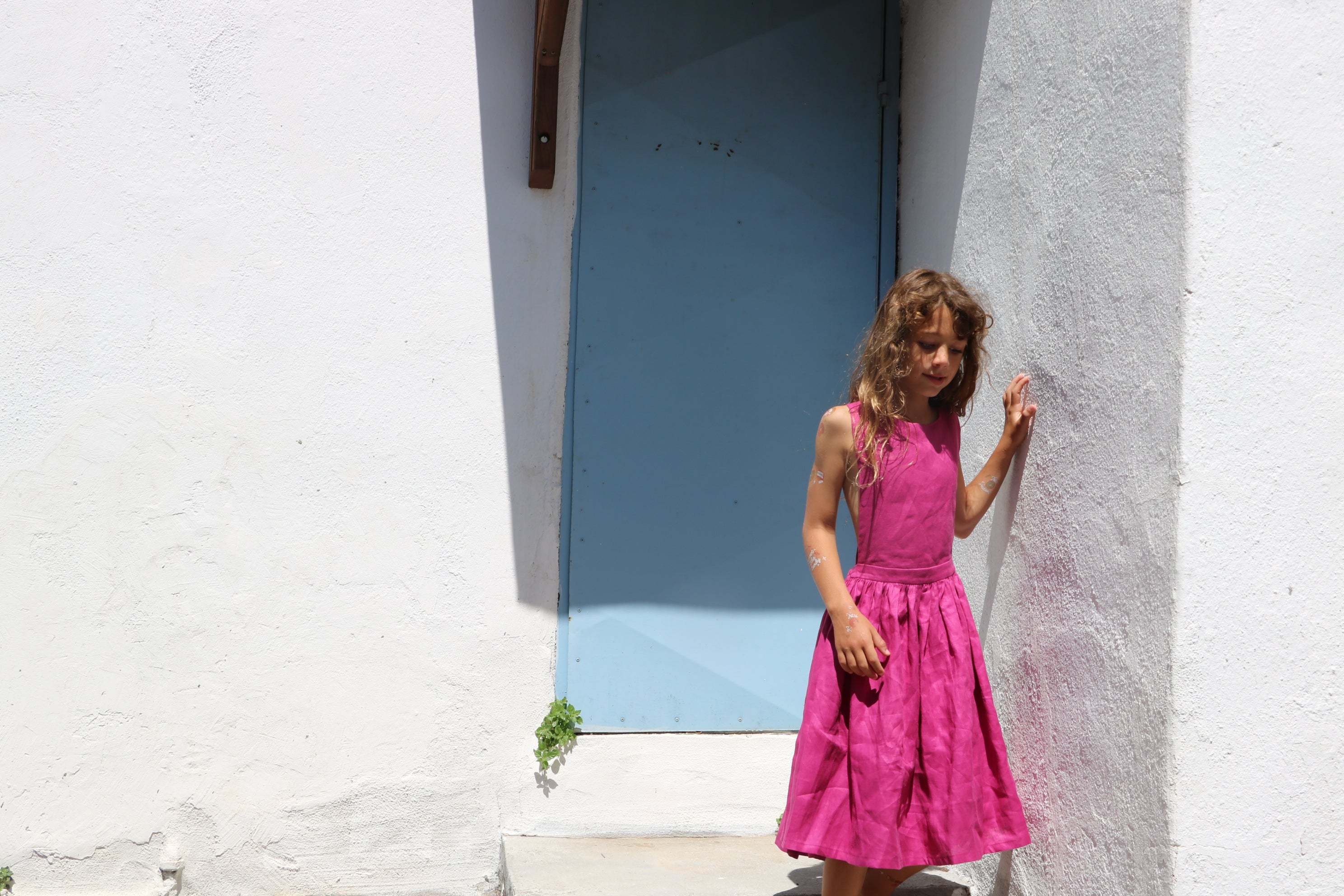 YRIO Cross-Back Dress — Raspberry Rose