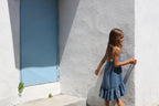 YRIO Tie-Back Dress — Dusty Blue