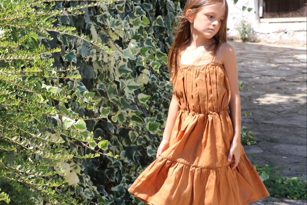 YRIO Tiered Dress — Burnt Caramel