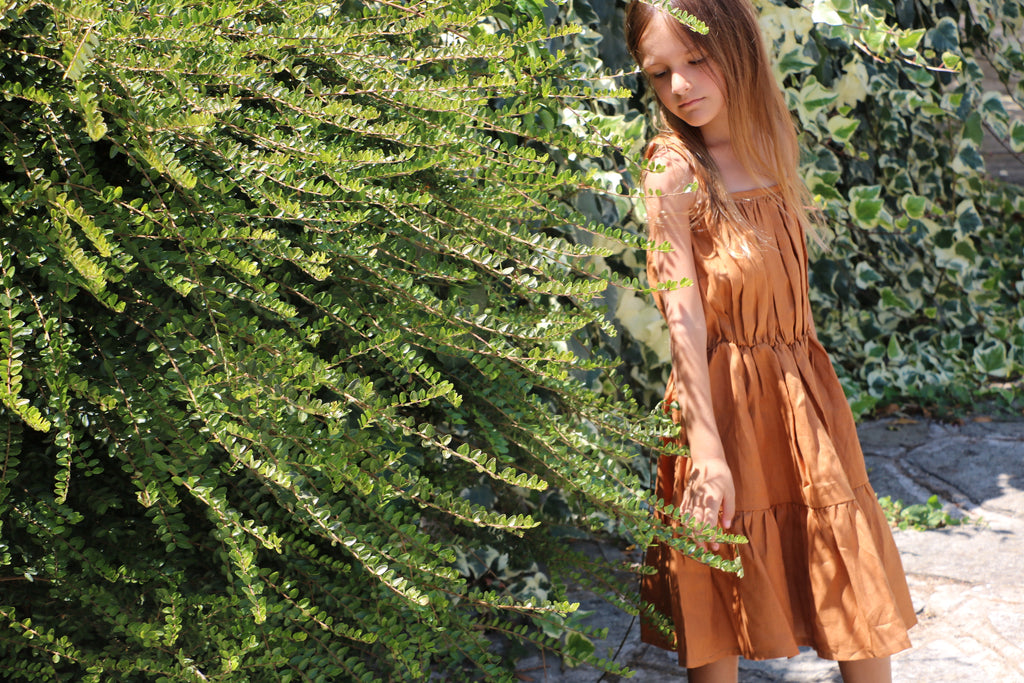 YRIO Tiered Dress — Burnt Caramel