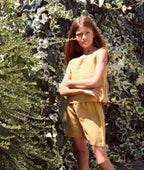 YRIO Linen Shorts — Golden Ochre.